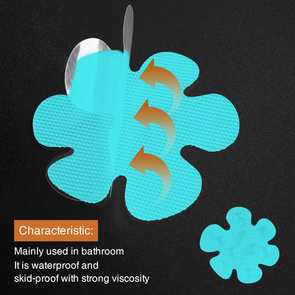 Secopad Bathtub Stickers Non-Slip, Safety Shower Treads Adhesive Appliques With Premium Scrape (Blue)